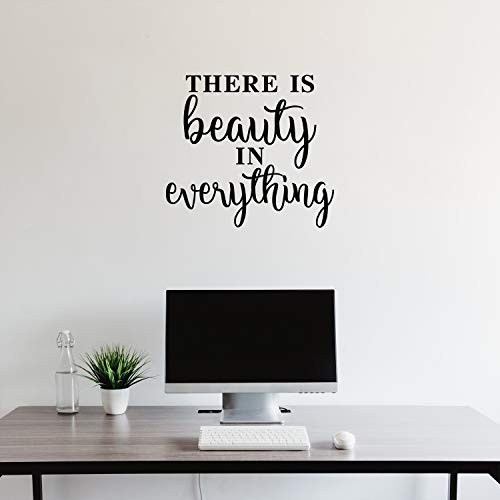 Vinyl Wall Art Decal  There is Beauty in Everything  20 x 22  Modern Inspirational Positive Self Esteem Cute Quote Sticker for Home Bedroom Closet Living Room Kids Room Office Decor Black