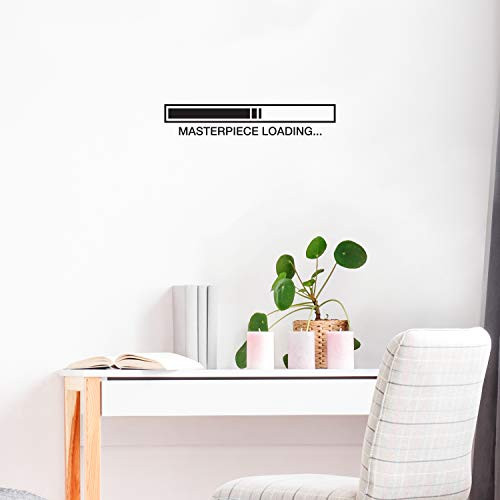 Vinyl Wall Art Decal  Masterpiece Loading  4 x 22  Modern Inspirational Positive Self Esteem Cute Quote Sticker for Home Bedroom Closet Living Room Kids Room Playroom Office Decor