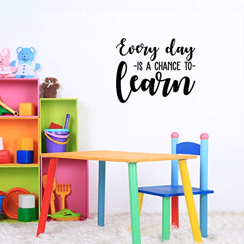 Vinyl Wall Art Decal Every Day is A Chance to Learn 18 x 22 Modern Motivational Educational Quote Sticker for Home School Bedroom Kids Room Work Office Classroom Decor Black Vinyl Wall Art Decal Every Day is A Chance to Learn 18 x 22 Modern Motivational Educational Quote Sticker for Home School Bedroom Kids Room Work Office Classroom Decor Black