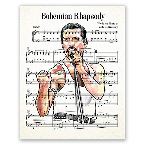 AtoZStudio Freddie Mercury Poster Music Sheet Wall Art Print Legend Singer Picture Home Decor Gift 8x10 AtoZStudio Freddie Mercury Poster Music Sheet Wall Art Print Legend Singer Picture Home Decor Gift 8x10