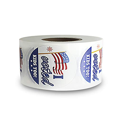 I Voted Stickers with Stars and Stripes 15 Circle Voting Labels Round Circle Dots Self Adhesive Stickers Red White Blue 500 Labels Per Roll