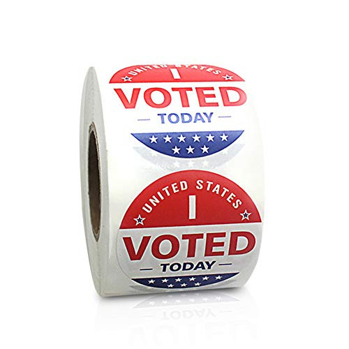 I Voted Today with Red White and Blue Circle Stickers Round Voting Label Circle Self Adhesive Stickers for Election Day 15 Inch Round 500 Labels Per Roll