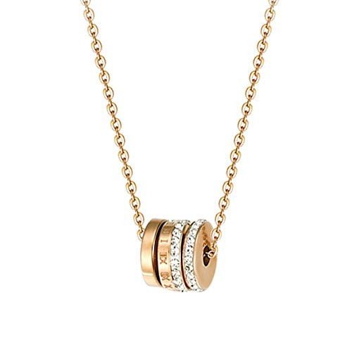 SOOYINN Rose Gold Plated 4 Circle Pendant Necklace for Women and Girls SOOYINN Rose Gold Plated 4 Circle Pendant Necklace for Women and Girls