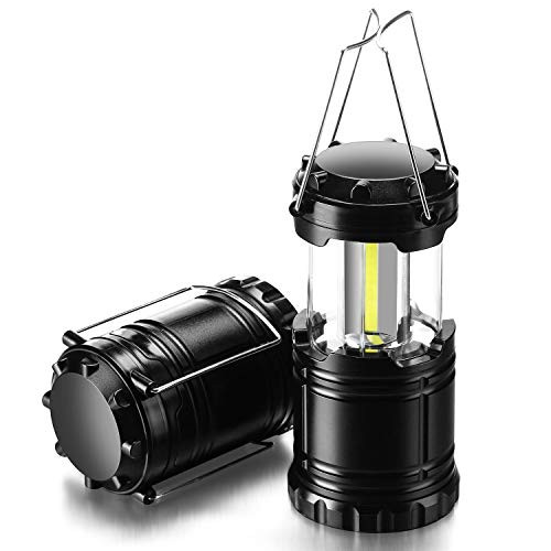 Gukos 2-Pack Camping Lantern COB LED Lights Collapsible Lamp, 350 Lumens, Handheld Size, Waterproof, Shockproof, Portable for Outdoor, Hiking, Emergency, Hurricane, Power Outage