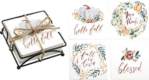 Primitives By Kathy Coaster Set Fall Blessings Kitchen Accents