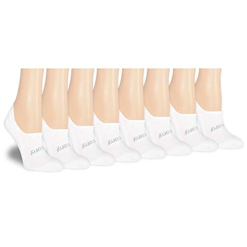 Saucony Womens Show Invisible Liner Socks White 8 Pairs Shoe Size 510
