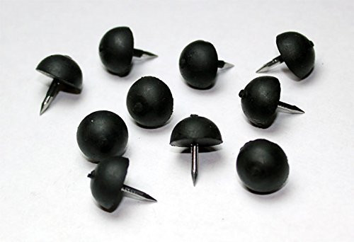 Black Rubber Head Nail  12 Diameter  Set of 10 Piano Cabinet Bumpers