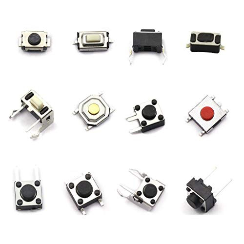 DaFuRui 120pcs 12 Values Tactile Push Button Switch Micro Momentary Tact Assortment Kit
