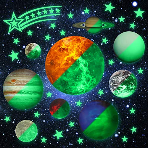 Glow in The Dark Stars Planets for Kids Luminous Meteor Wall Sticker Nine Planets Solar System Pattern Bright and Realistic Stars 9 Glowing Ceiling Decals Space Bedroom Accessories Decoration Glow in The Dark Stars Planets for Kids Luminous Meteor Wall Sticker Nine Planets Solar System Pattern Bright and Realistic Stars 9 Glowing Ceiling Decals Space Bedroom Accessories Decoration