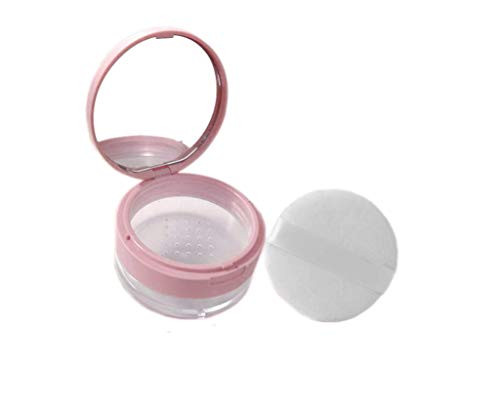 20ml 067oz Plastic Loose Powder Container Reusable DIY Makeup Loose Powder Puff Box Case Empty Jars Case with Sifter and Sponge Puff Pink Color