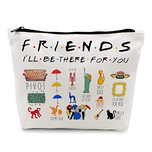Ihopes Friends Quotes Makeup Cosmetic Bag Cotton Zipper Pouch  Friends TV Show Cosmetic Travel Bag Toiletry MakeUp Case Multifunction Pouch Gifts for Friends FanWomenSister