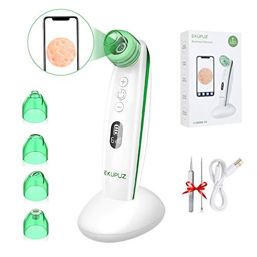 EKUPUZ Visible Blackhead Remover New Upgraded 50 Megapixels Blackhead Remover Facial Pore Vacuum 20X Microscope Blackhead Suction Tool 6 Suction Levels  4 Suction Probes with LED Display