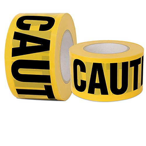Yellow Caution Tape 2 Pack 3 inch x 1000 feet  Hazard Tape Black and Yellow  Strongest  Thickest Tape  Weatherproof Resistant Design For DangerHazardous Area