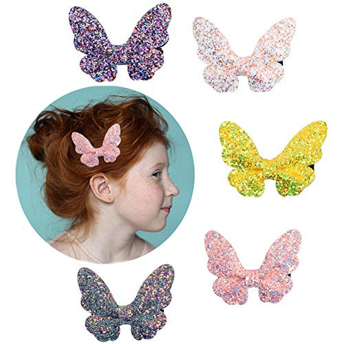 Butterfly Hair Bows Clips for Baby Girls Women Toddler Sparkly Glitter Sequins Hair Barrettes Clip Cute Hairpin Hair Accessories Set5 Pcs Butterfly Hair Bows Clips for Baby Girls Women Toddler Sparkly Glitter Sequins Hair Barrettes Clip Cute Hairpin Hair Accessories Set5 Pcs