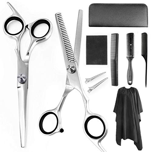 Professional Hair Cutting Scissors Kit 10 PCS Haircut Scissors Haircut Kit Scissors Thinning Shears Straight Hair Cutting Shears Set for Salon Barber Home MultiUse Hair Shears for Women Men Professional Hair Cutting Scissors Kit 10 PCS Haircut Scissors Haircut Kit Scissors Thinning Shears Straight Hair Cutting Shears Set for Salon Barber Home MultiUse Hair Shears for Women Men