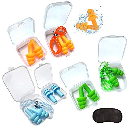 EarPlugs for Sleeping Noise Canceling Ear Plugs Soft Reusable Silicone Earplugs Waterproof Noise Reduction Earplugs for Concert Swimming Study Loud Noise Snoring6 Pairs