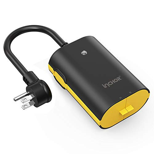 Outdoor Smart Plug INCHOR Outdoor WiFi Plug with 2 Smart Outlets Energy Monitoring Remote Control Waterproof Timer FCC Certified Compatible with Alexa Google Assistant and IFTTT