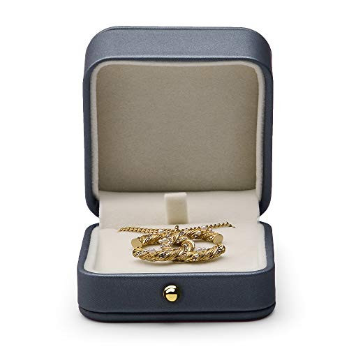 Woodten Blue PU Leather Ring Jewelry Box Jewelry Box Necklace Bracelet Jewelry Box WH069 Necklace Box