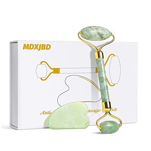 Jade Roller Gua Sha Massage Tool Set for Face ?Natural Facial Jade Stone Set ?Face Eye Neck Beauty Roller?Rejuvenate Face and Neck Remove Wrinkles Puffiness Jade Roller Gua Sha Massage Tool Set for Face ?Natural Facial Jade Stone Set ?Face Eye Neck Beauty Roller?Rejuvenate Face and Neck Remove Wrinkles Puffiness