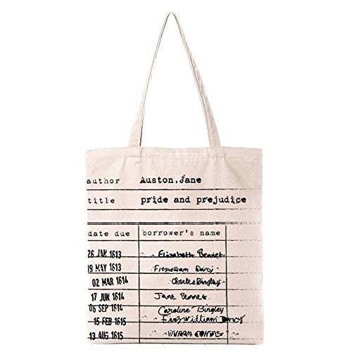 Funny Literary Theme Jane Austen Natural Cotton Canvas Reusable Tote Bag Cute EcoFriendly Library Card Cotton Tote Bag School Shoulder Bag Gifts for Bookworm Librarian Teens Women Friends Kids Funny Literary Theme Jane Austen Natural Cotton Canvas Reusable Tote Bag Cute EcoFriendly Library Card Cotton Tote Bag School Shoulder Bag Gifts for Bookworm Librarian Teens Women Friends Kids