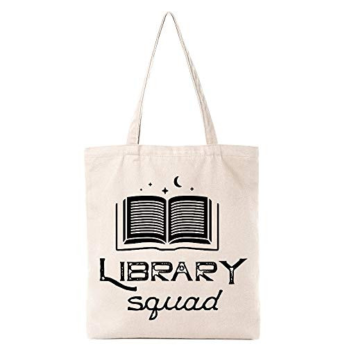 Funny Library Squad Natural Cotton Reusable Tote Bag Classic EcoFriendly Cotton Tote Bag School Shoulder Bag Gifts for Bookworm Librarian Teens Women Friends Kids Funny Library Squad Natural Cotton Reusable Tote Bag Classic EcoFriendly Cotton Tote Bag School Shoulder Bag Gifts for Bookworm Librarian Teens Women Friends Kids