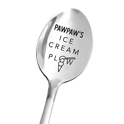 Best Papa Gifts  Pawpaws Ice Cream Plow Spoon Engraved  Funny Ice Cream Spoon Stainless Steel  Grandpa Gift from Granddaughter Grandson Wife  Papa Fathers DayBirthdayChristmas Gifts