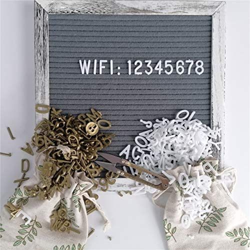 Rustic Baby Announcement Changeable Felt Message Letter Boards with White Gold Letters Symbols with StandChangeable Sign Letter Board 10x10 Inche