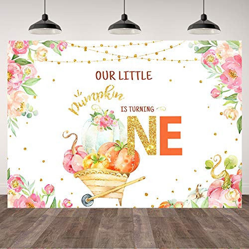 7×5ft Autumn Pumpkin Girls 1st Birthday Backdrop Fall Pink Floral Gold Dots Photography Background Girls Golden Little Pumpkin Turning One First Birthday Party Banner Decorations Princess Photo Props 7×5ft Autumn Pumpkin Girls 1st Birthday Backdrop Fall Pink Floral Gold Dots Photography Background Girls Golden Little Pumpkin Turning One First Birthday Party Banner Decorations Princess Photo Props