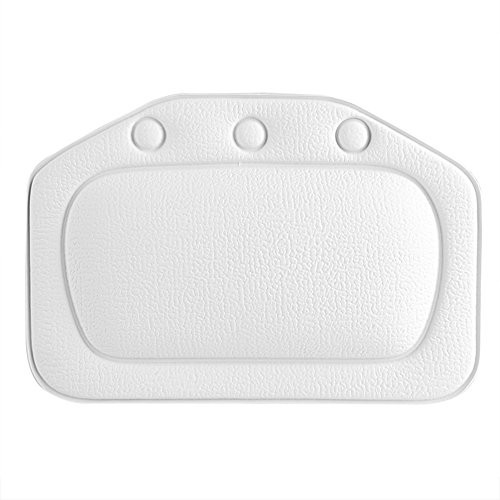 AUNMAS Bathtub Pillow Soft Foam Padded Spa Bath Pillow Tub Headrest Head Neck Back Cushion for BathroomWhite