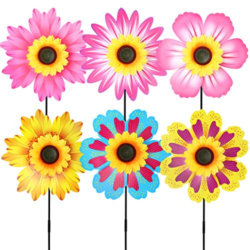 B bangcool 14 Inches Sunflower Garden Pinwheels Spinner Lawn Wind Spinners Flowers Garden Party Pinwheel for Patio Lawn Garden 6PCS B bangcool 14 Inches Sunflower Garden Pinwheels Spinner Lawn Wind Spinners Flowers Garden Party Pinwheel for Patio Lawn Garden 6PCS