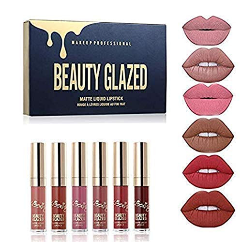 Beauty Glazed 6pcs Lipstick Set Matte Velvety Liquid Lipstick Matte Liquid Lipgloss Waterproof Lip Gloss Beauty Glazed 6pcs Lipstick Set Matte Velvety Liquid Lipstick Matte Liquid Lipgloss Waterproof Lip Gloss