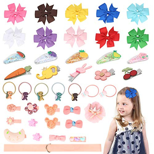 Hair Clips for Baby Girls 42PCS Hair Accessories Gift Set for Toddlers Kids Hair Pins Hair Bows Hair Ties with Velvet Gift Bag Hair Clips for Baby Girls 42PCS Hair Accessories Gift Set for Toddlers Kids Hair Pins Hair Bows Hair Ties with Velvet Gift Bag