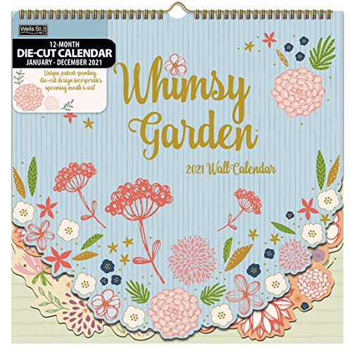 WSBL Whimsy Garden 2021 12X12 Diecut Spiral Calendar 21996220501