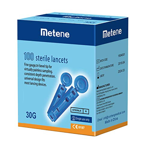 Twist Top Lancets for Lancing Devices 100 * Universal Designed 30G Lancets Diabetes Supplies for Blood Testing Disposable Stainless Steel Lancets Painless and Sterile