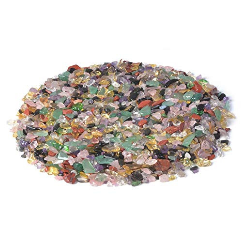 JUST IN STONES Natural Mixed Gemstone Polished Chips Crushed Tumbled Stone Crystal Healing Embellishments 100 Grams