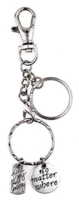 Its All AboutYou! Find Joy in The Journey No Matter Where Charm Key Ring Lobster Claw Dog Leash Swivel Hook Clasp Interchangeable Detachable Keychain H110S