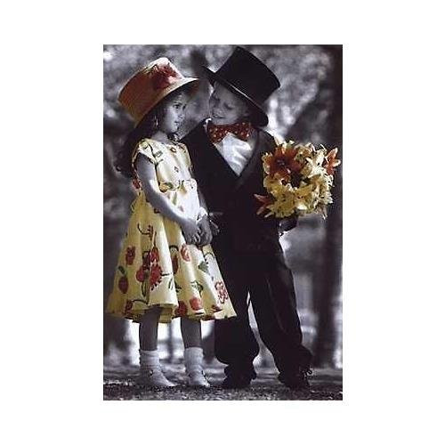 Buyartforless Invitation to a Stroll by Kim Anderson 24x36 Art Print Poster Photograph Wall Decor Cute Kids with Flowers Romantic Romance