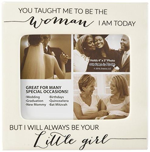 Enesco Our Name Is Mud "Little Girl to Woman" Ceramic Photo Frame, 4"x5", Multicolor