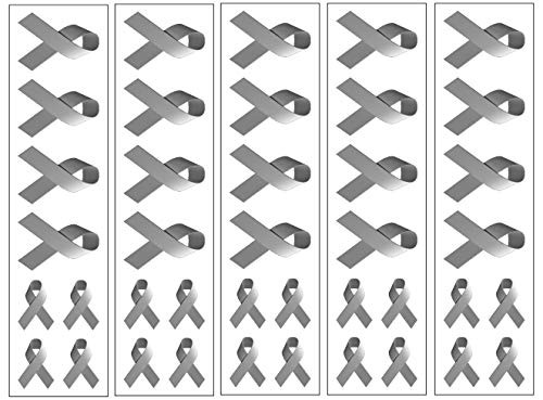 40 GrayGrey Ribbon Temporary Tattoos Brain Cancer Awareness Tattoo