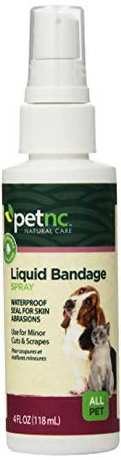 PetNC Natural Care Liquid Bandage Spray for All Pets 4Ounce