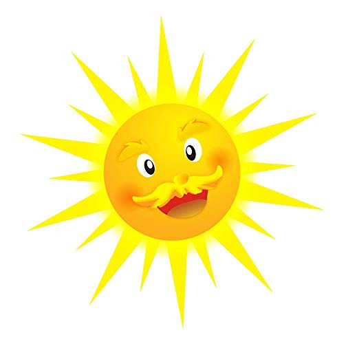 Mendom Smiley Sun Wall Decals Peel and Stick Removable Wall Stickers for Kids Nursery Bedroom Living RoomWall Decor 126x126inch