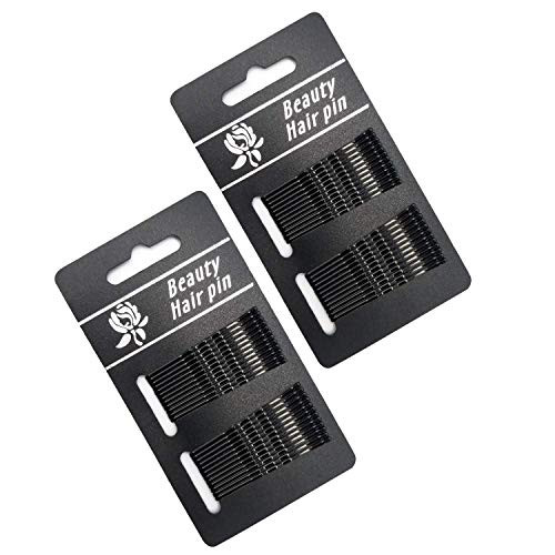 48 Count 2 Inches Crimped Bobby Pins Black DARONGFENG Non Slip Grip Hair Pins For Women