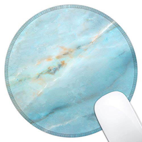 Dynippy Mouse Pad Gaming Mouse Pads NonSlip Rubber Base Mousepad with Stitched Edge Round Mouse Mat for Desktops Computer Laptops ? Blue Marble ?