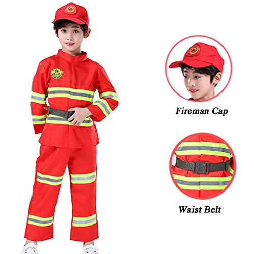 Kids Fireman Gear Firefighter Costume RolePlay Set for Christmas Halloween Firefighter Accessories