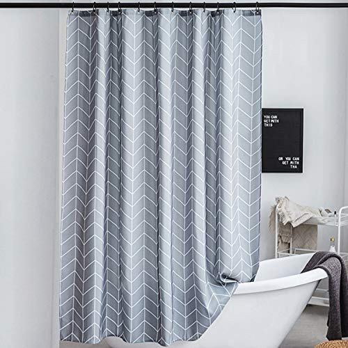 Fabric Shower Curtain Liner Waterproof Thick Bathroom Sets with Shower Curtain and Shower Curtain Hooks Machine Washable 72x72 Decorative Spa Hotel Bathroom Curtains
