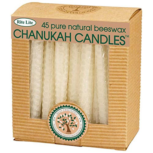 Rite Lite Natural Beeswax Chanukah Candles in White Hanukkah Candle