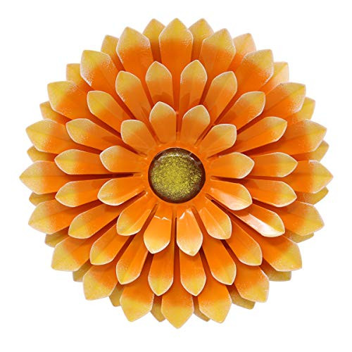 LIMEIDE Large Metal Flower Outdoor Wall Decor Garden Hanging Decoration Iron Floral Wall Art for Balcony Patio Porch Bedroom Bedroom Living Room Office 142 inchesOrange