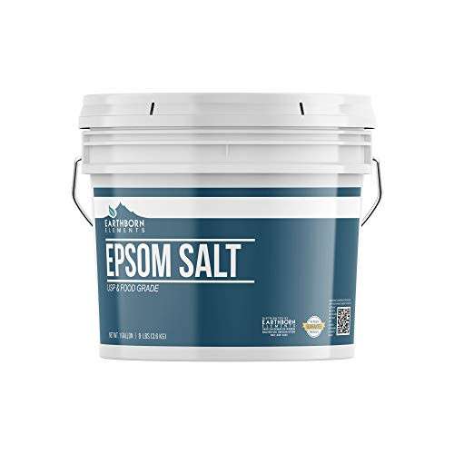 Epsom Salt 1 Gallon by Earthborn Elements Resealable Bucket Magnesium Sulfate Soaking Solution AllNatural Highest Quality Purity USP Grade Epsom Salt 1 Gallon by Earthborn Elements Resealable Bucket Magnesium Sulfate Soaking Solution AllNatural Highest Quality Purity USP Grade
