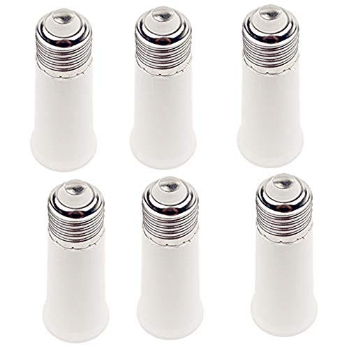 6Pack Light Socket Extender Adapter E27 to E26 E27 Screw Bulb Base Adapter ConverterLamp Bulb Socket Lamp Holder Adapter Fits LEDCFL Light Bulbs
