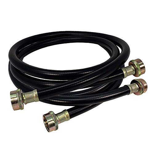Carter Black Rubber Washing Machine Inlet Hose 34 x 5 Feet 2 Pack